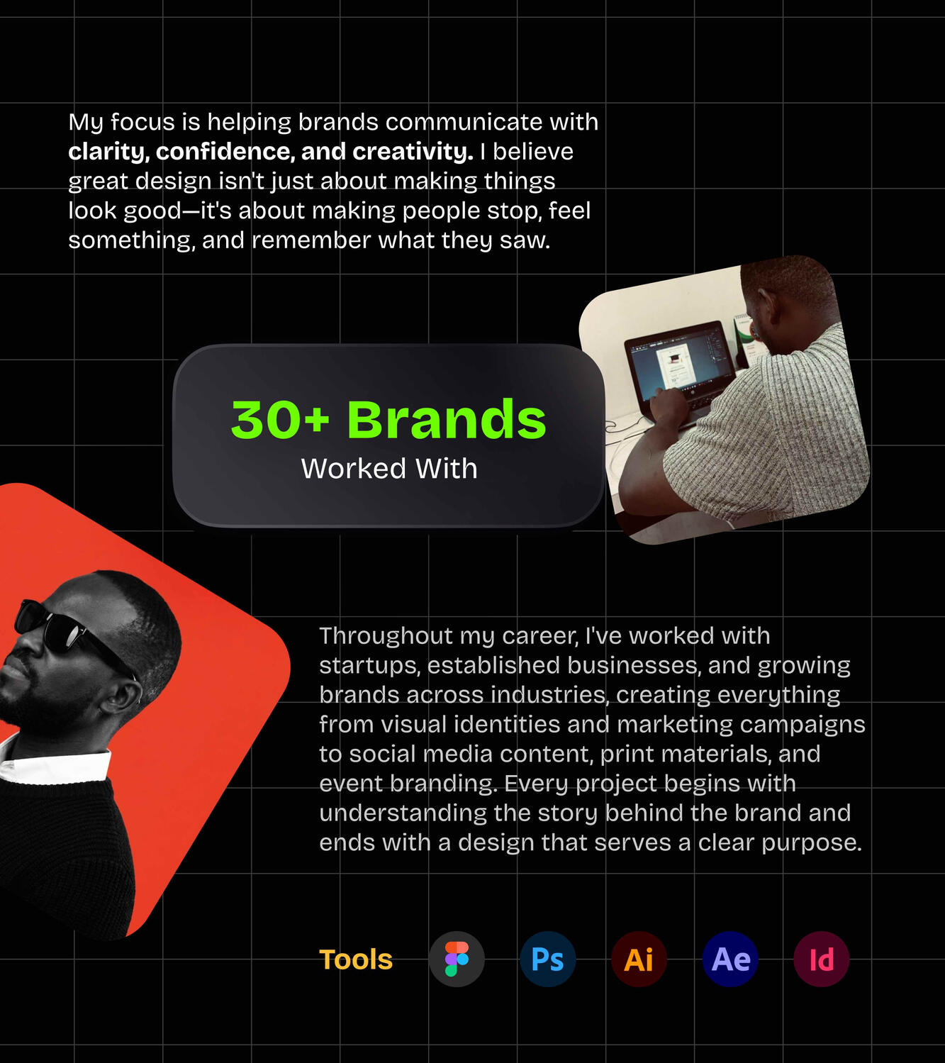 Profile section - about me